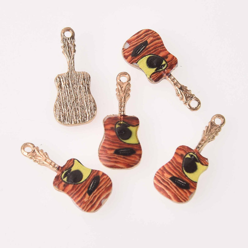 2 Guitar Charms, Enamel, 26mm chs7796