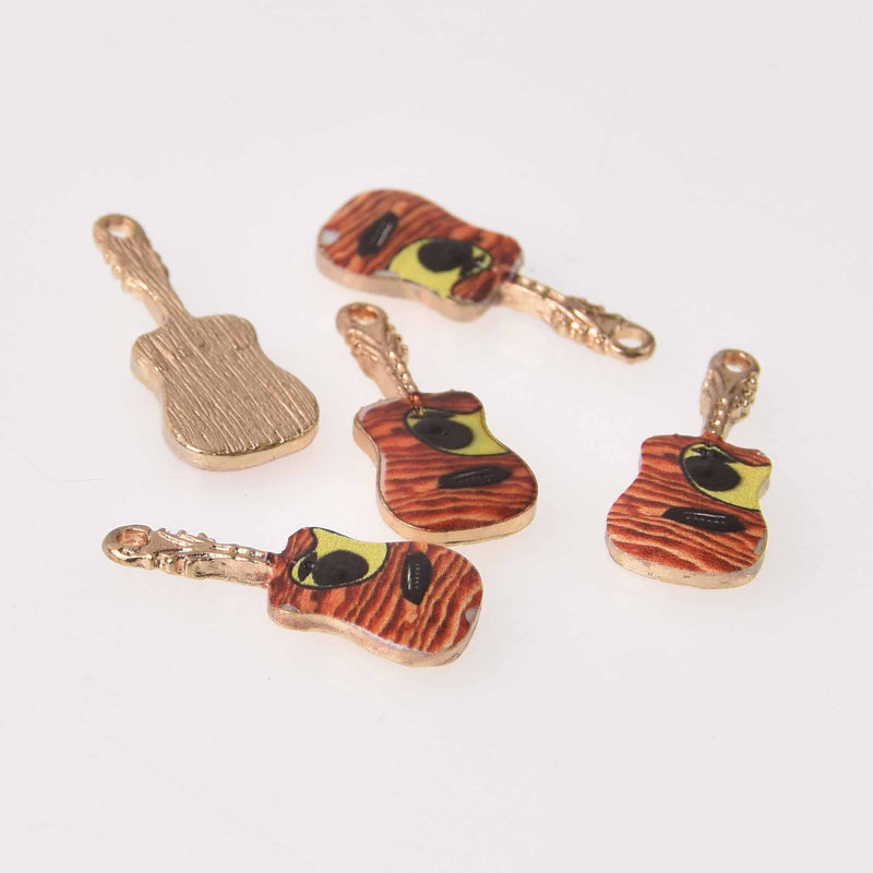 2 Guitar Charms, Enamel, 26mm chs7796