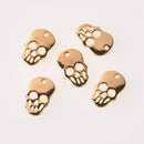 4 Skull Charms 18kt real gold plated, 11mm, chs7798