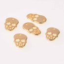 4 Skull Charms 18kt real gold plated, 11mm, chs7798