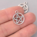 50 Silver Star Charms 20mm chs7812b