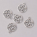 50 Silver Star Charms 20mm chs7812b
