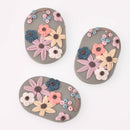 2 Flower Charms, Polymer Clay, Oval, 45mm, chs7828