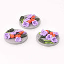 2 Flower Charms, Polymer Clay, 30mm, chs7830