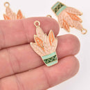 5 SUCCULENT CACTUS Charms, Enamel Floral Charms, Potted Plant Charms, 20mm chs7833