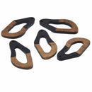 2 Black Resin Wood Charms, Twisted Oval, 1.5", chs7841