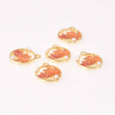 4 Enamel Leaf Charms Gold with Autumn Colors, faux pearls, chs7852