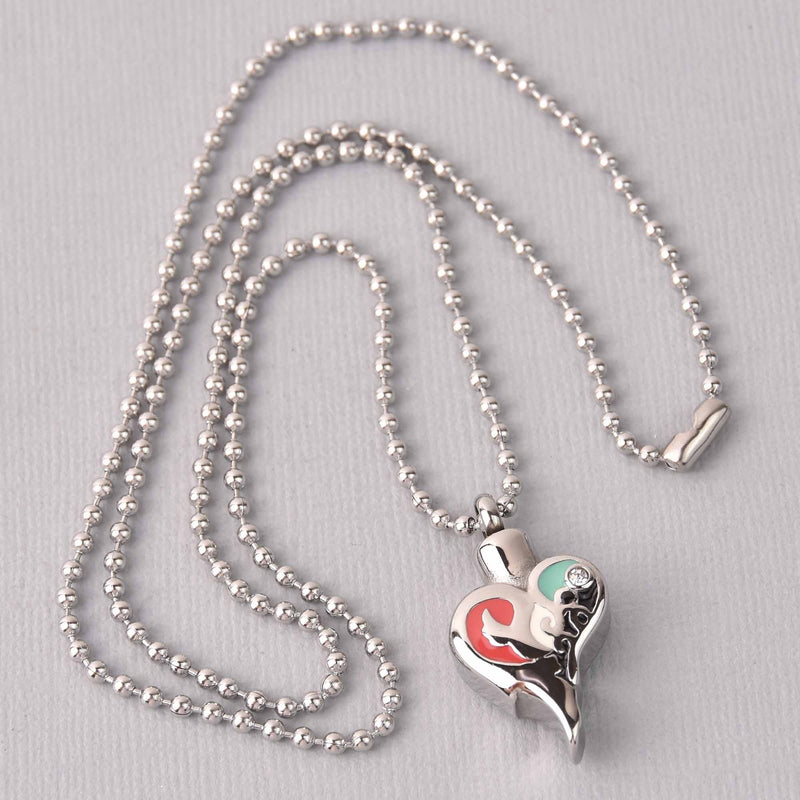 Cremation Ash Urn Charm Locket, Silver Stainless Steel with Enamel, 32mm x 17mm chs7858
