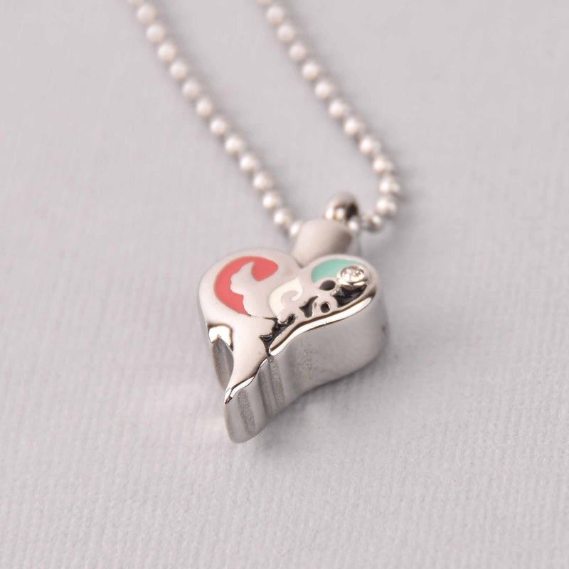 Cremation Ash Urn Charm Locket, Silver Stainless Steel with Enamel, 32mm x 17mm chs7858