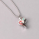 Cremation Ash Urn Charm Locket, Silver Stainless Steel with Enamel, 32mm x 17mm chs7858