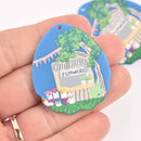 2 Flower Garden Charms, Acrylic, 44mm, chs7860