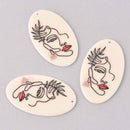 2 Charms, Resin Acrylic, Woman's Face, 53mm, chs7861