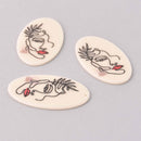 2 Charms, Resin Acrylic, Woman's Face, 53mm, chs7861