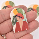 2 Charms, Resin Acrylic, Lady, 37mm, chs7863