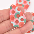 2 Art Deco Charms, Teardrop Acrylic, 42mm, chs7867