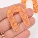 2 U Shape Charms, Golden Yellow Acrylic, 40mm, chs7868