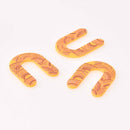2 U Shape Charms, Golden Yellow Acrylic, 40mm, chs7868