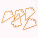 5 Matte Gold ARROWHEAD Pendant Charms, 2-1/8", chs7872