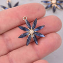 2 Blue Flower Charms, 28mm, chs7876