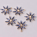 2 Blue Flower Charms, 28mm, chs7876