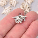 10 pcs 2025 Graduation Cap Charm Pendants, Class of 2025 graduation charm chs7881