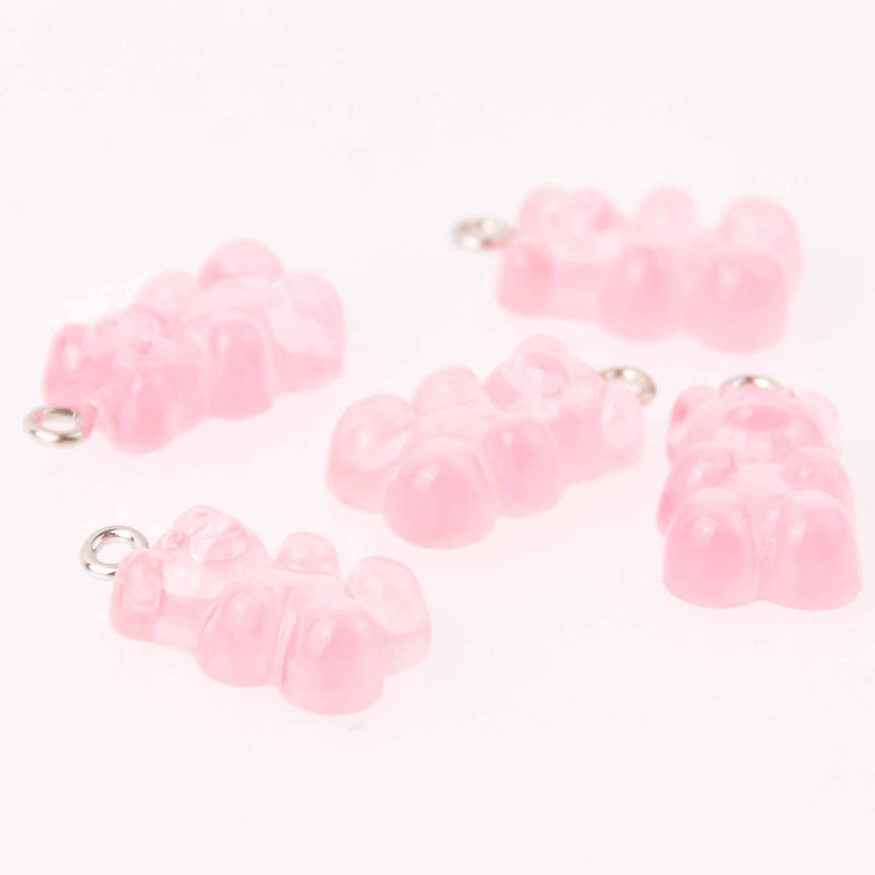 10 Pink Candy Bear Charms, 21mm, chs7889