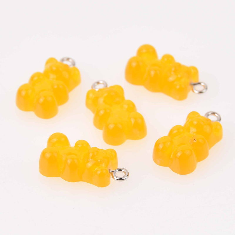 10 Yellow Candy Bear Charms, 21mm, chs7890