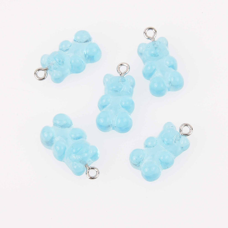 10 Blue Candy Bear Charms, 21mm, chs7891