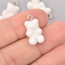 10 White Candy Bear Charms, 21mm, chs7892