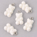 10 White Candy Bear Charms, 21mm, chs7892