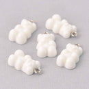 10 White Candy Bear Charms, 21mm, chs7892