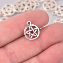 10 Silver Star Charms 15mm chs7893