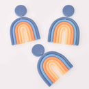 2 Blue Rainbow Charms, Polymer Clay, 40mm, chs7899