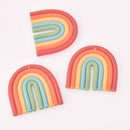 2 Rainbow Charms, Polymer Clay, 40mm, chs7900