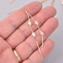 2 Crystal Drop Charms, Gold Plating, CZ Stones, chs7906