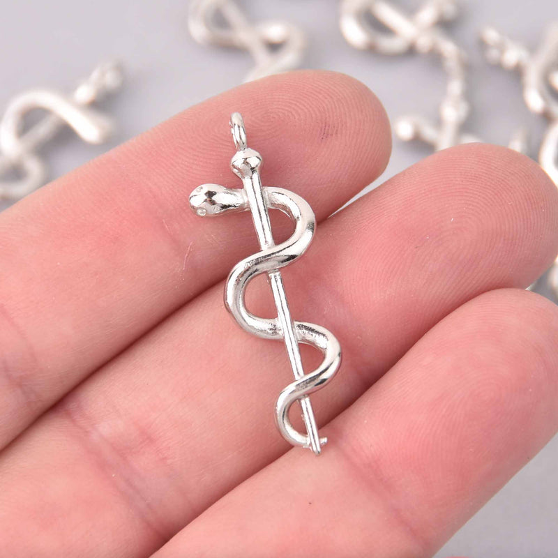 4 Medical Charms, Rod of Asclepius, 35mm, chs7910