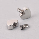 Cremation Ash Urn Charm Locket Titanium Steel Heart 15mm x 13mm chs7918