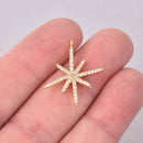 North Star Micro Pave Charm, Gold, 26mm, chs7926
