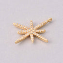 North Star Micro Pave Charm, Gold, 26mm, chs7926