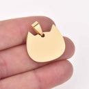 Gold Cat Charm, Stainless Steel, 1" wide, chs7944