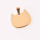 Gold Cat Charm, Stainless Steel, 1" wide, chs7944