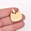 Gold Cat Charm, Stainless Steel, 1" wide, chs7944