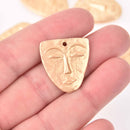 2 Gold Face Charms, Rustic Textured Metal, 25mm, chs7955