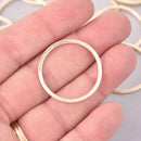 4 Gold Ring Circle Charms 30mm Brushed gold plated, chs7956