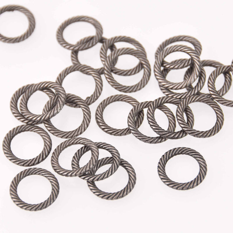 20 Gunmetal Round ROPE RING Connectors, 13mm chs7960