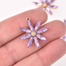 2 Purple Flower Charms, 28mm, chs7962
