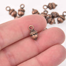 10 Copper Acorn Charms, 14mm, chs7965