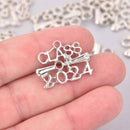 5 Silver 2024 Graduation Charms, Class of 2024 graduation charm chs7968