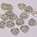 6 Silver 2025 Graduation Year Charms, Heart, chs7974
