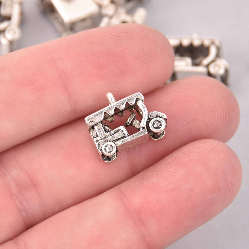 2 Golf Cart Charms, 16mm, chs7977